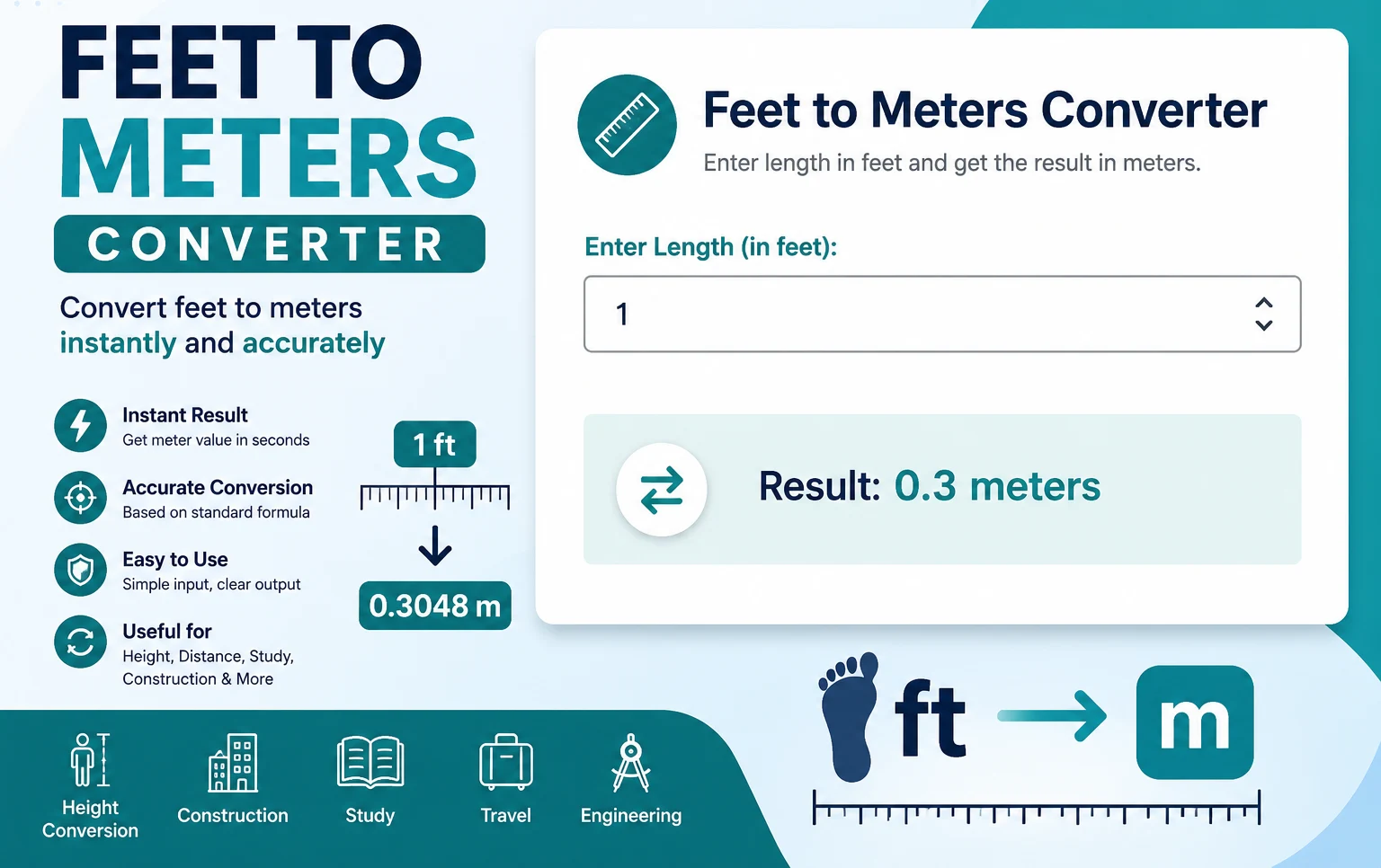 Feet To Meter Convertor