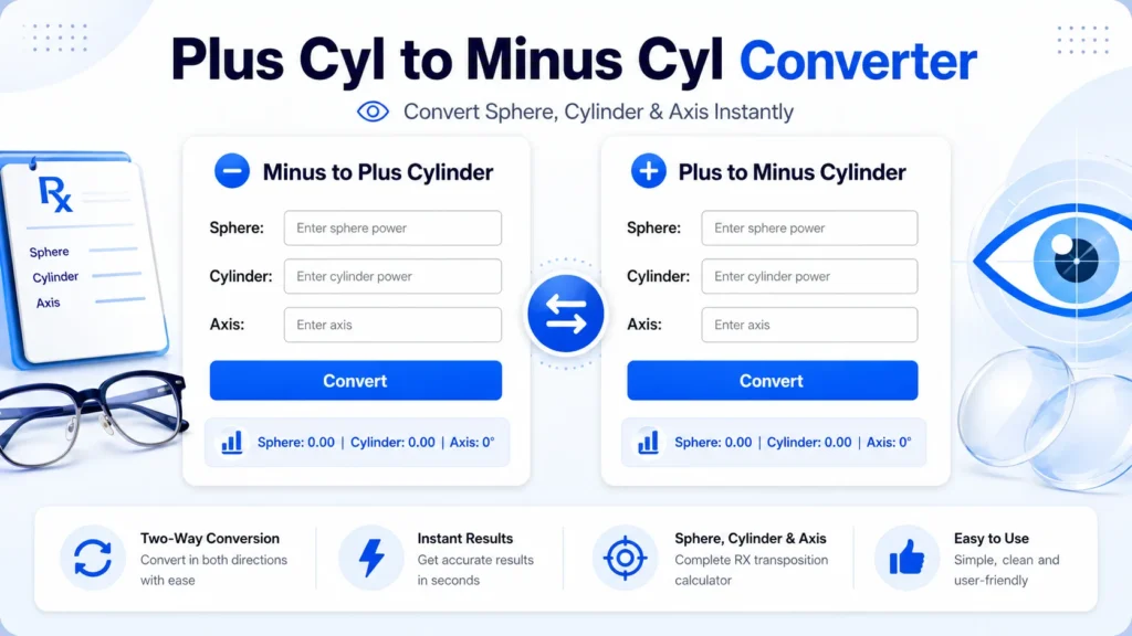 Plus Cyl to Minus Cyl Converte