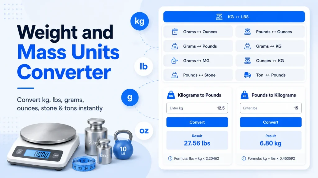 Weight and Mass Units Converter Online 2026