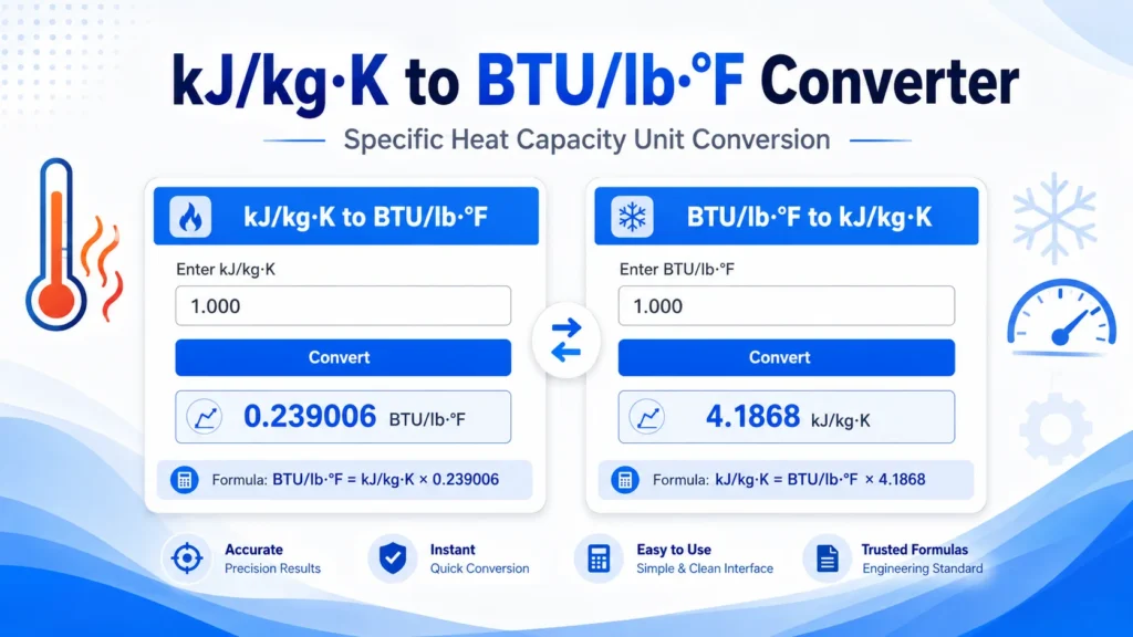 kJ/kg·K to BTU/lb·°F Converter
