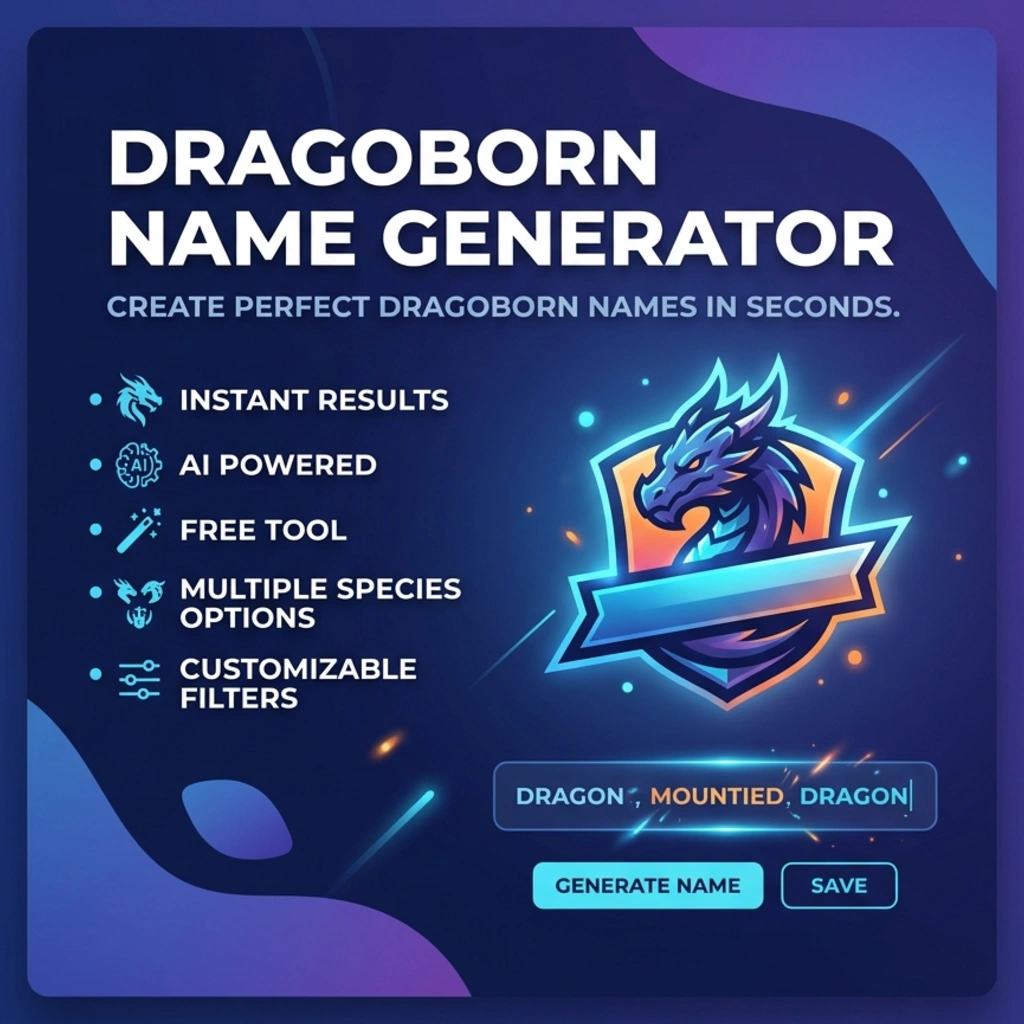 Dragonborn Name Generator​ [Free Tool & AI Powered]