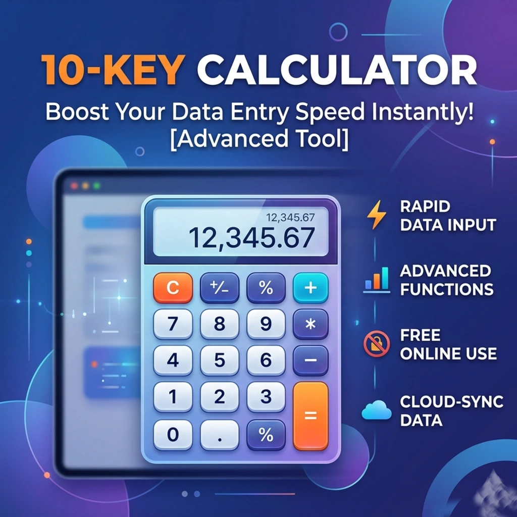 10-Key Calculator - Free Online Use [Advanced Tool]