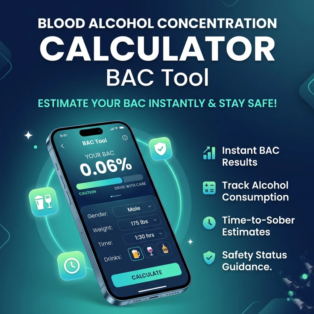 Blood Alcohol Concentration Calculator - BAC Tool