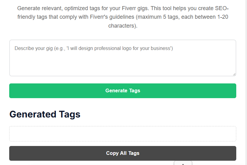 Fiverr Gig Tag Generator