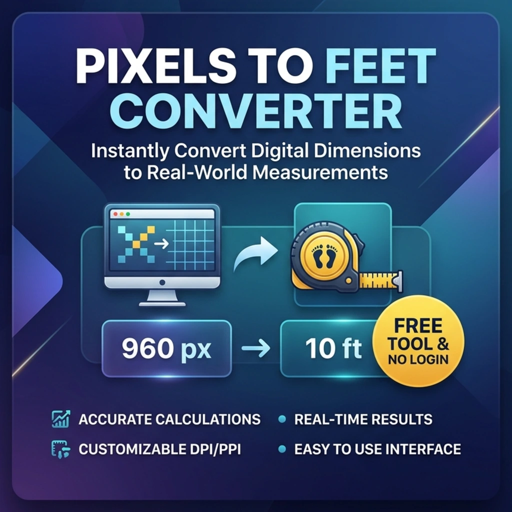 Pixels to Feet Converter [Free Tool & No Login]