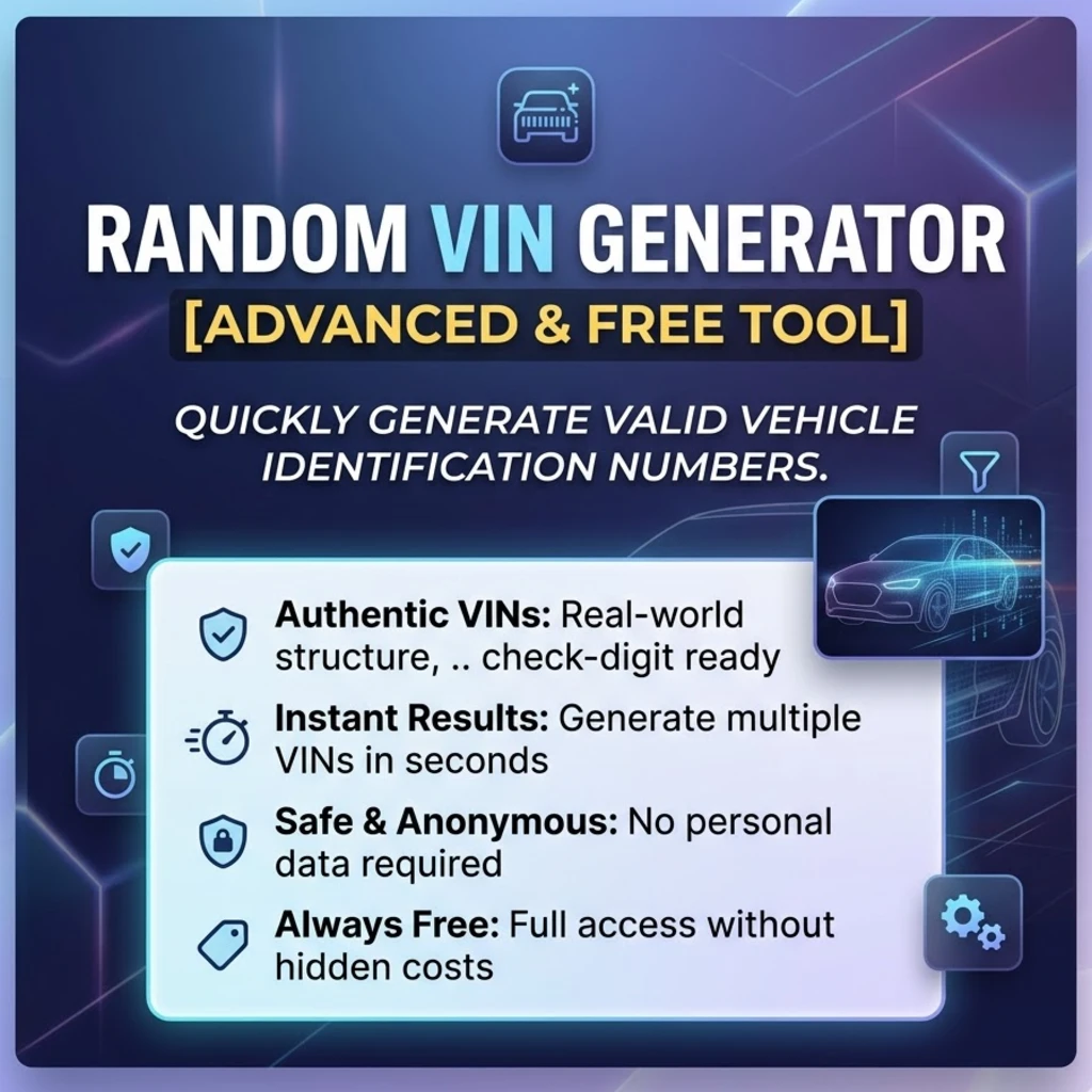 Random VIN Generator [Advanced & Free Tool]