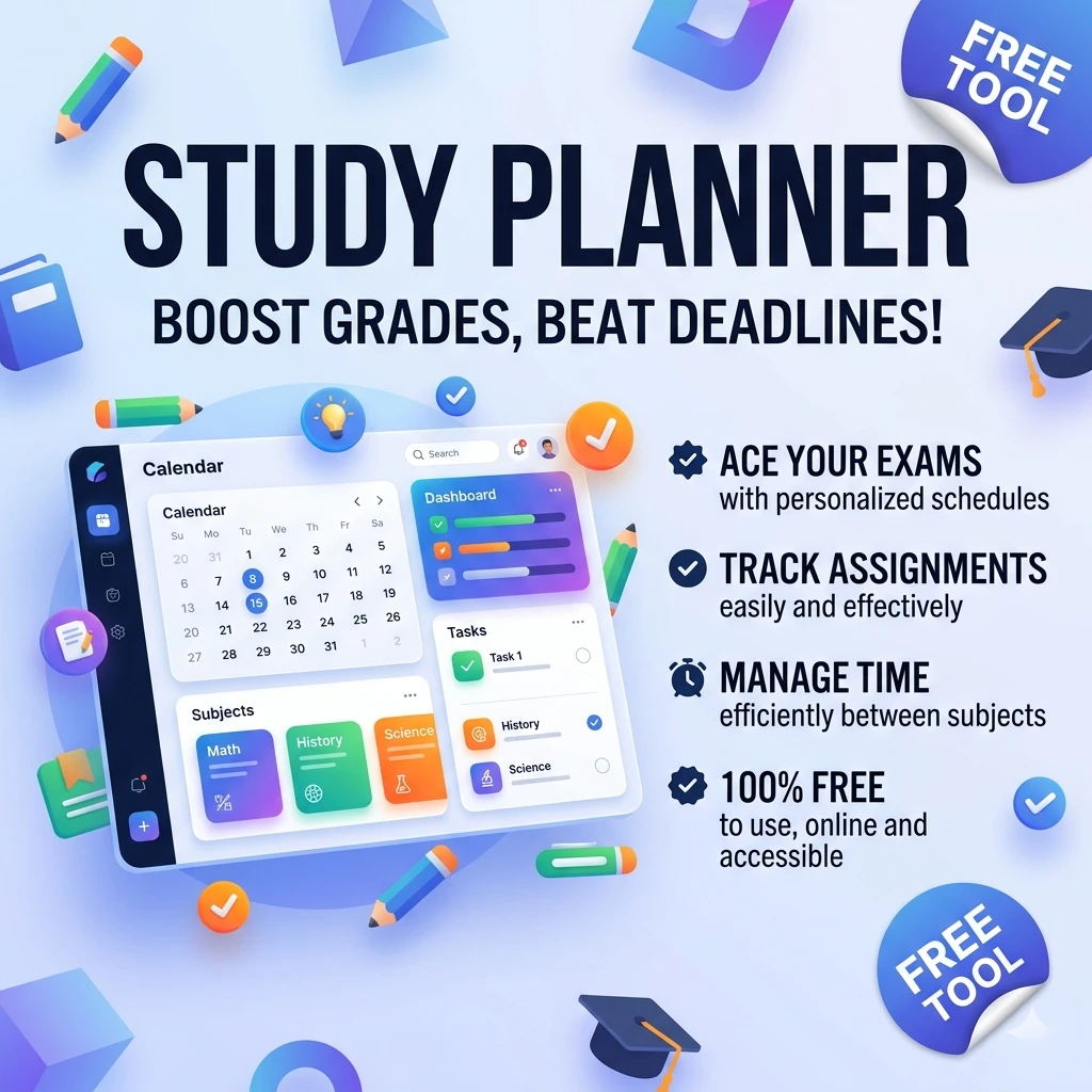 Study Planner - Free Online Tool For Students
